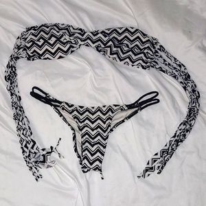 Brazilian Style Bikini with Drawstring to Pull Thong Tighter & Strapless/Halter